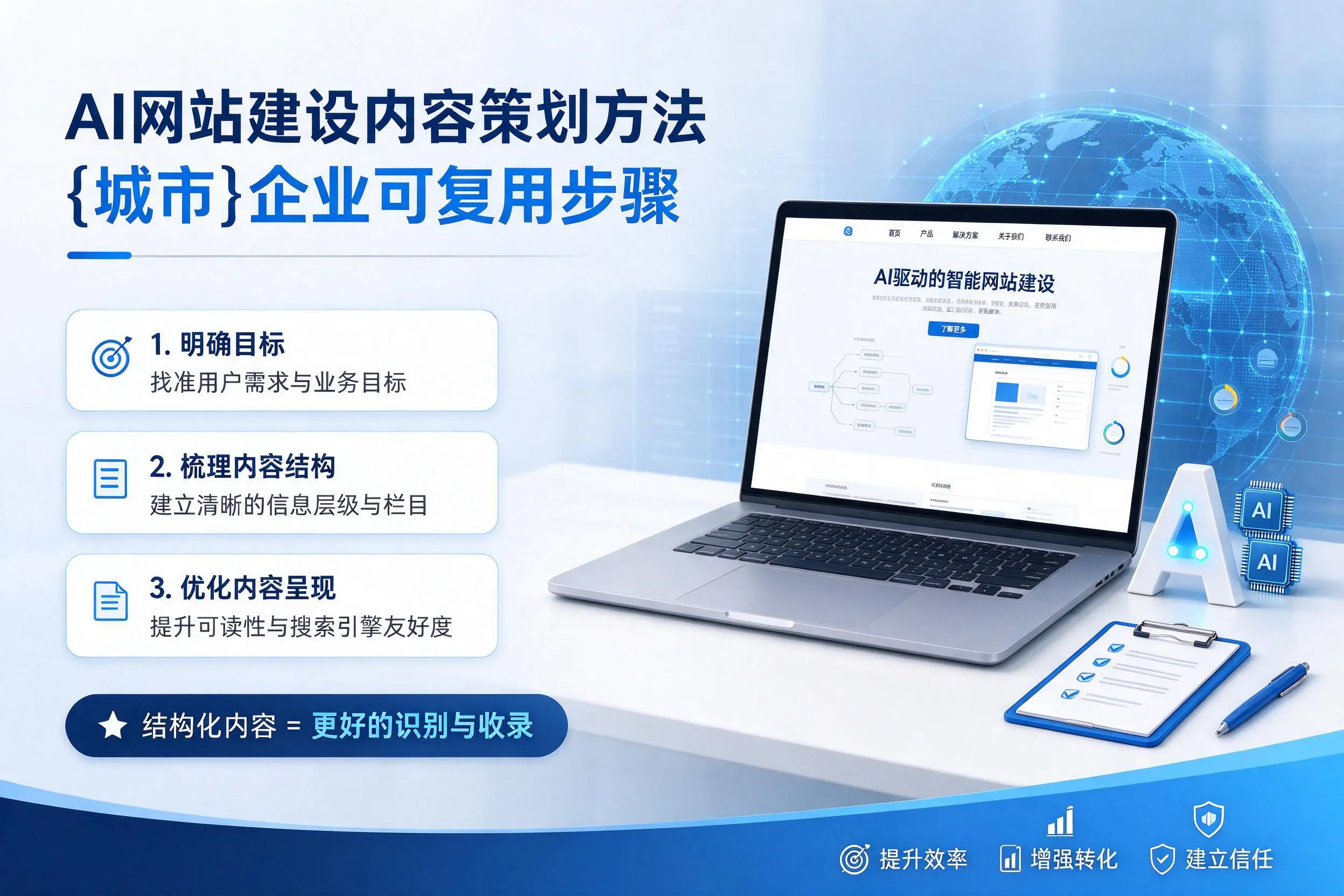 AI网站建设内容策划方法，驻马店企业可复用步骤